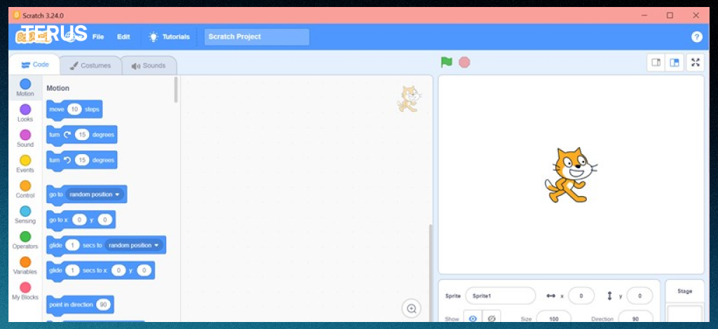 Làm quen với thanh công cụ của lập trình scratch